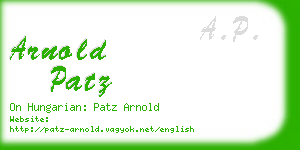 arnold patz business card